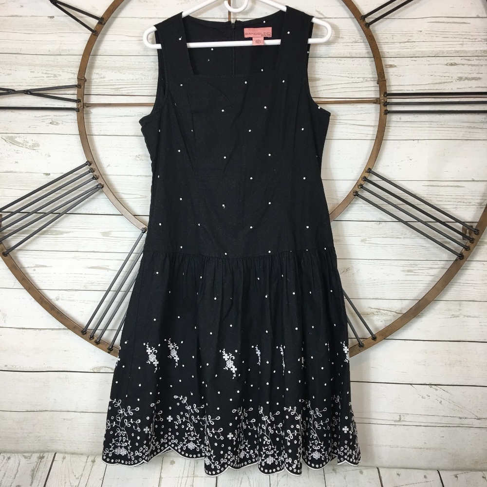 Bandolino Dress Black Embroidered Dress 10